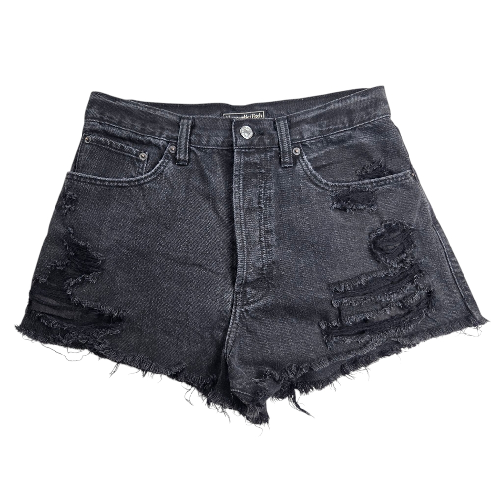 Abercrombie &‎ Fitch Distressed Cut-Off 2" Button-Fly Denim Jean Short
